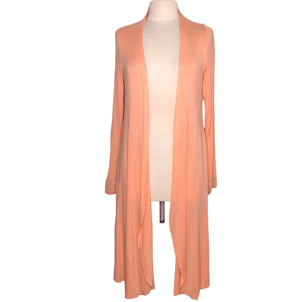 Soft Surroundings Peach Open Front Duster Cardigan - image 2